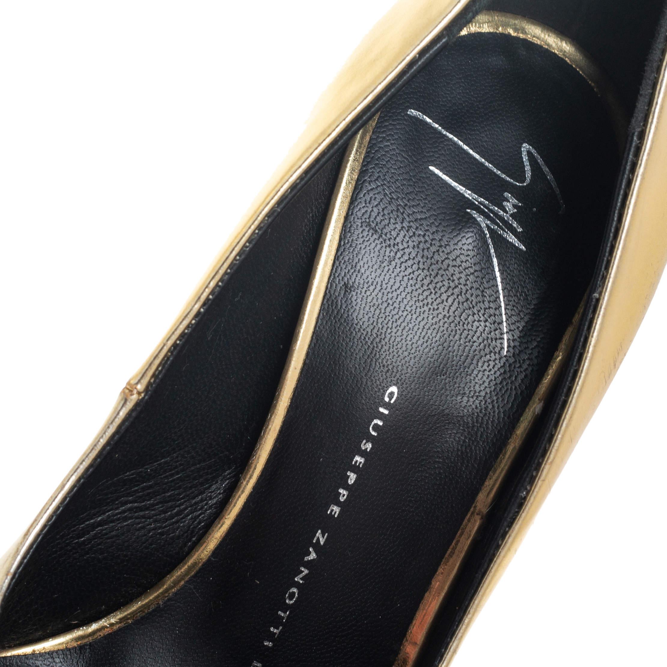 Giuseppe Zanotti Gold Leather Pumps Size 36 3