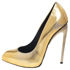 Giuseppe Zanotti Gold Leather Pumps Size 36