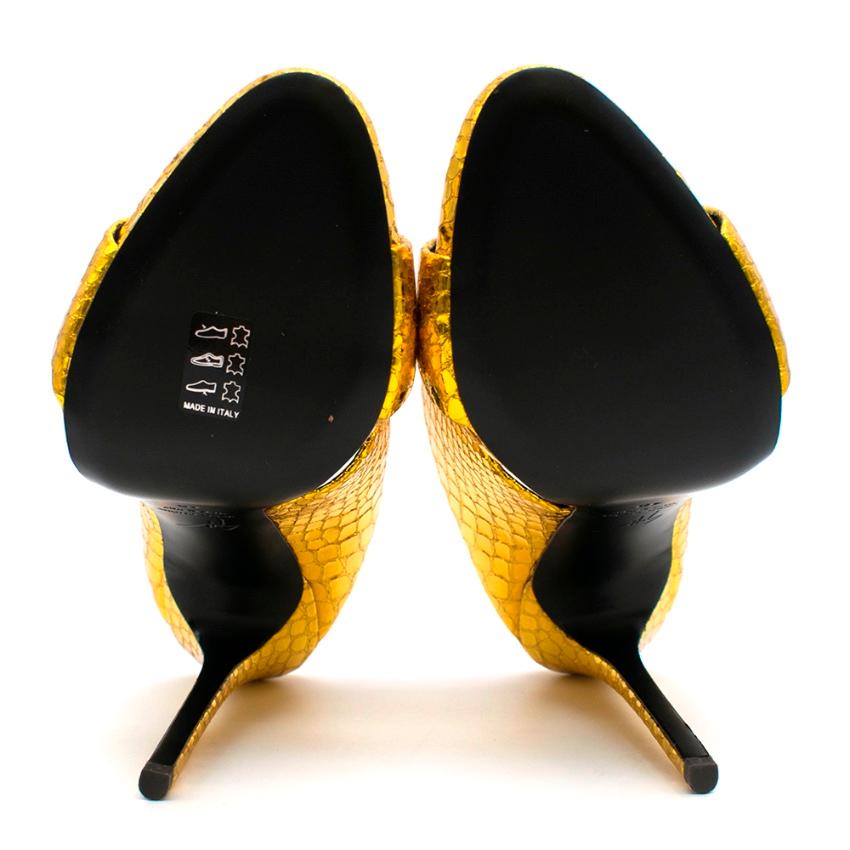 Giuseppe Zanotti Gold Metallic Andrea Heeled Mules 40 In New Condition In London, GB