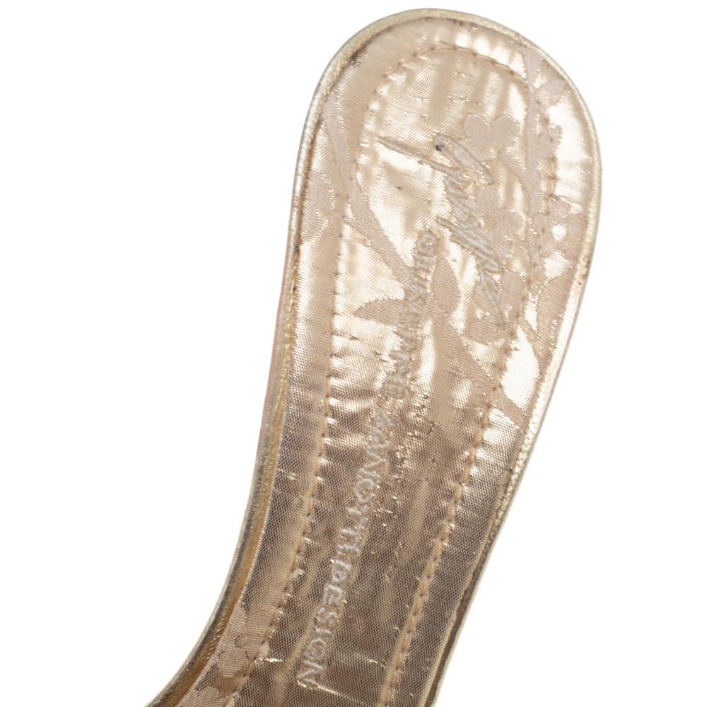 Giuseppe Zanotti Gold Woven Leather Slide Sandals Size 41 (sandales en cuir tressé) en vente 3