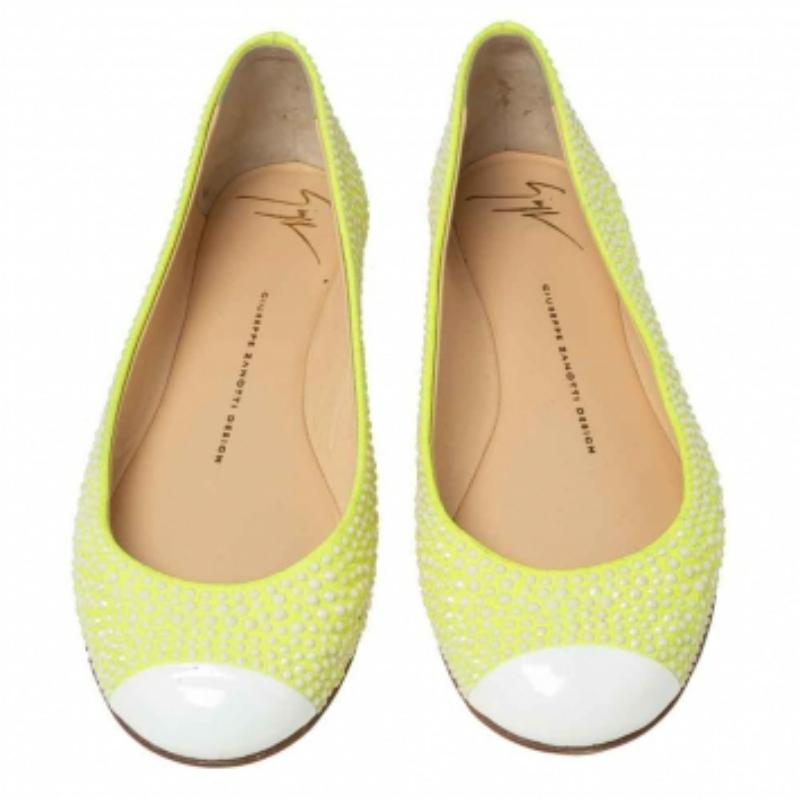 Giuseppe Zanotti Greene & Greene Crystal Embellished Ballet Flats Taglia 37.5 in vendita 1