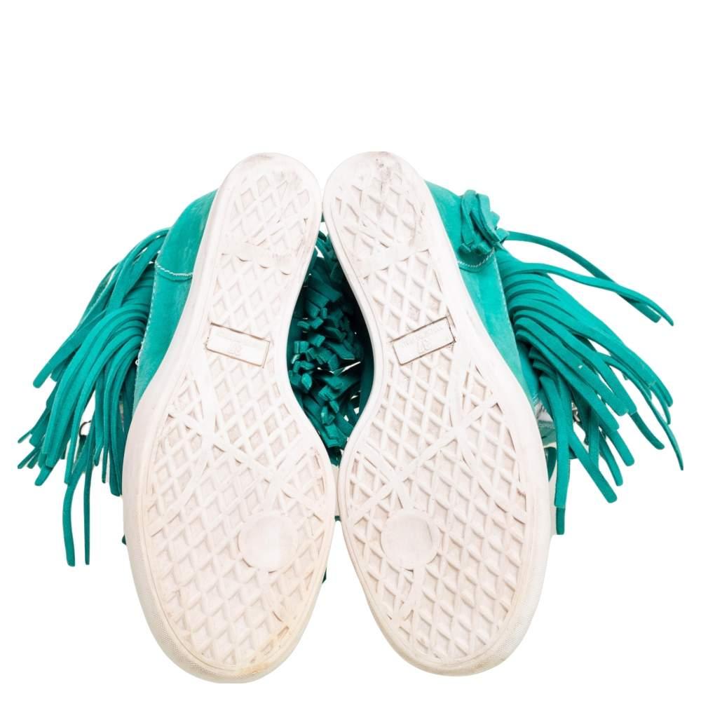 Giuseppe Zanotti Green Suede High Top Wedge Sneakers Size 37 2