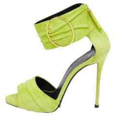Sandales à bout ouvert Giuseppe Zanotti en daim vert  Taille 37.5