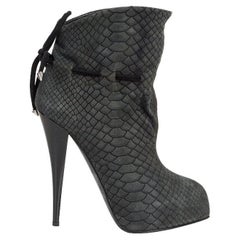 GIUSEPPE ZANOTTI grey FAUX PYTHON leather Ankle Boots Shoes 38