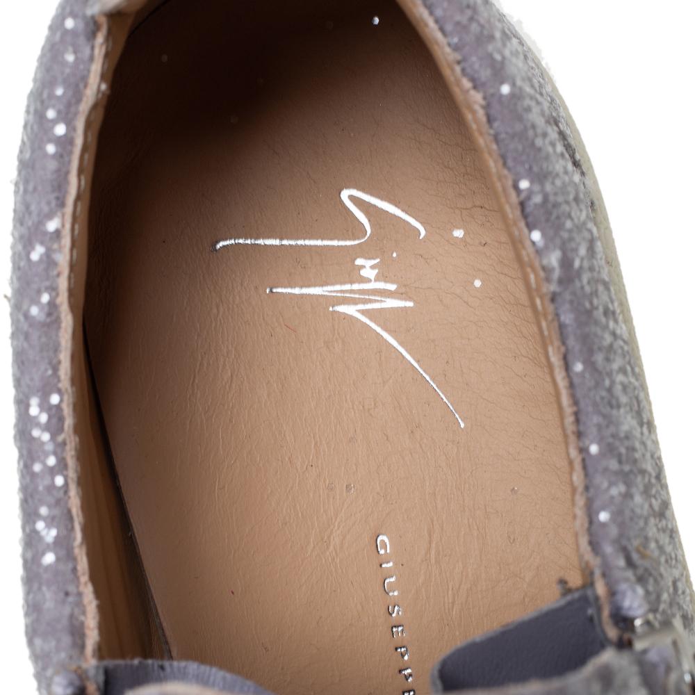 Giuseppe Zanotti Grey Glitter Low Top Sneakers Size 41 1