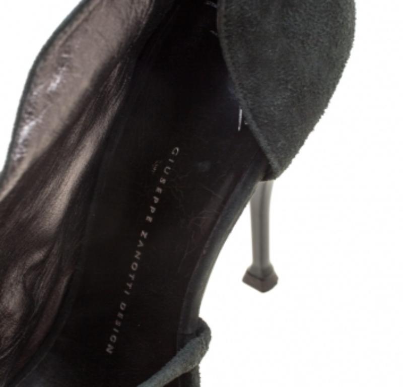 Nero Giuseppe Zanotti Sandali in camoscio grigio impreziositi Taglia 39 in vendita