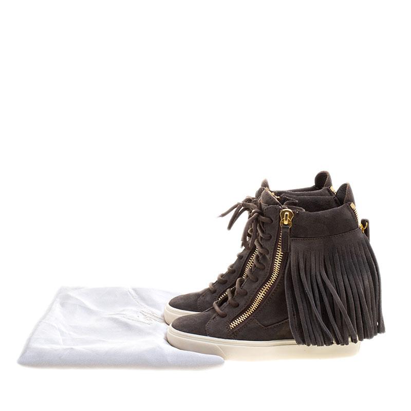 fringe wedge sneakers