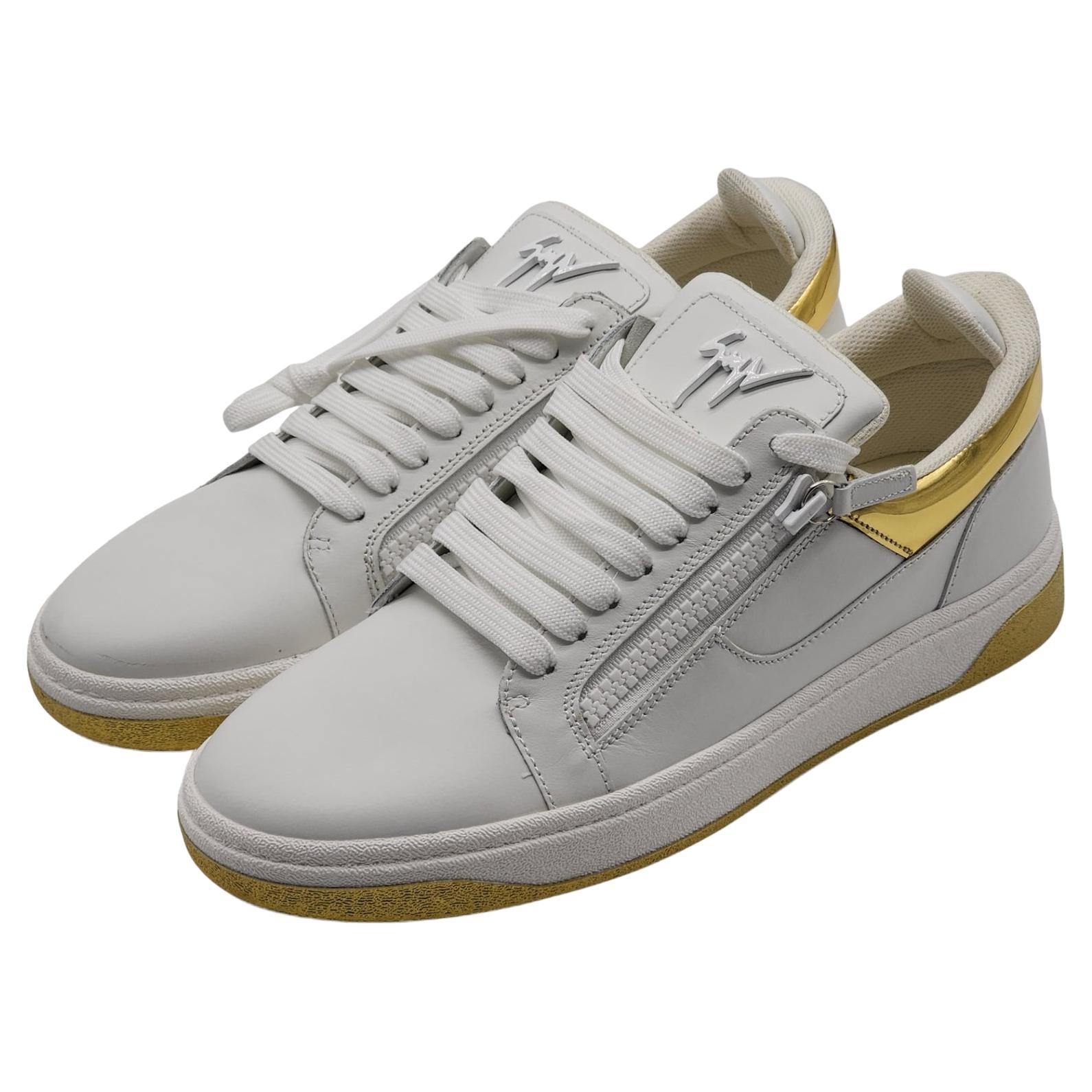 Giuseppe Zanotti Gz94 Leather Sneakers in White For Sale
