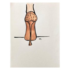 Giuseppe Zanotti High Heel,  Fashion Watercolor on Archival Paper