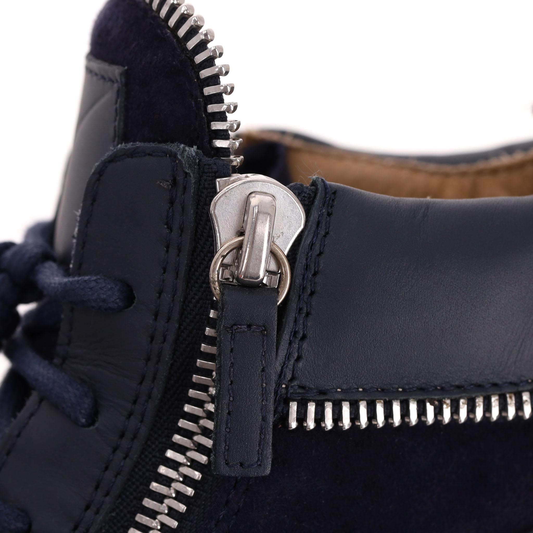 Giuseppe Zanotti - Sneakers alte in pelle in vendita 1