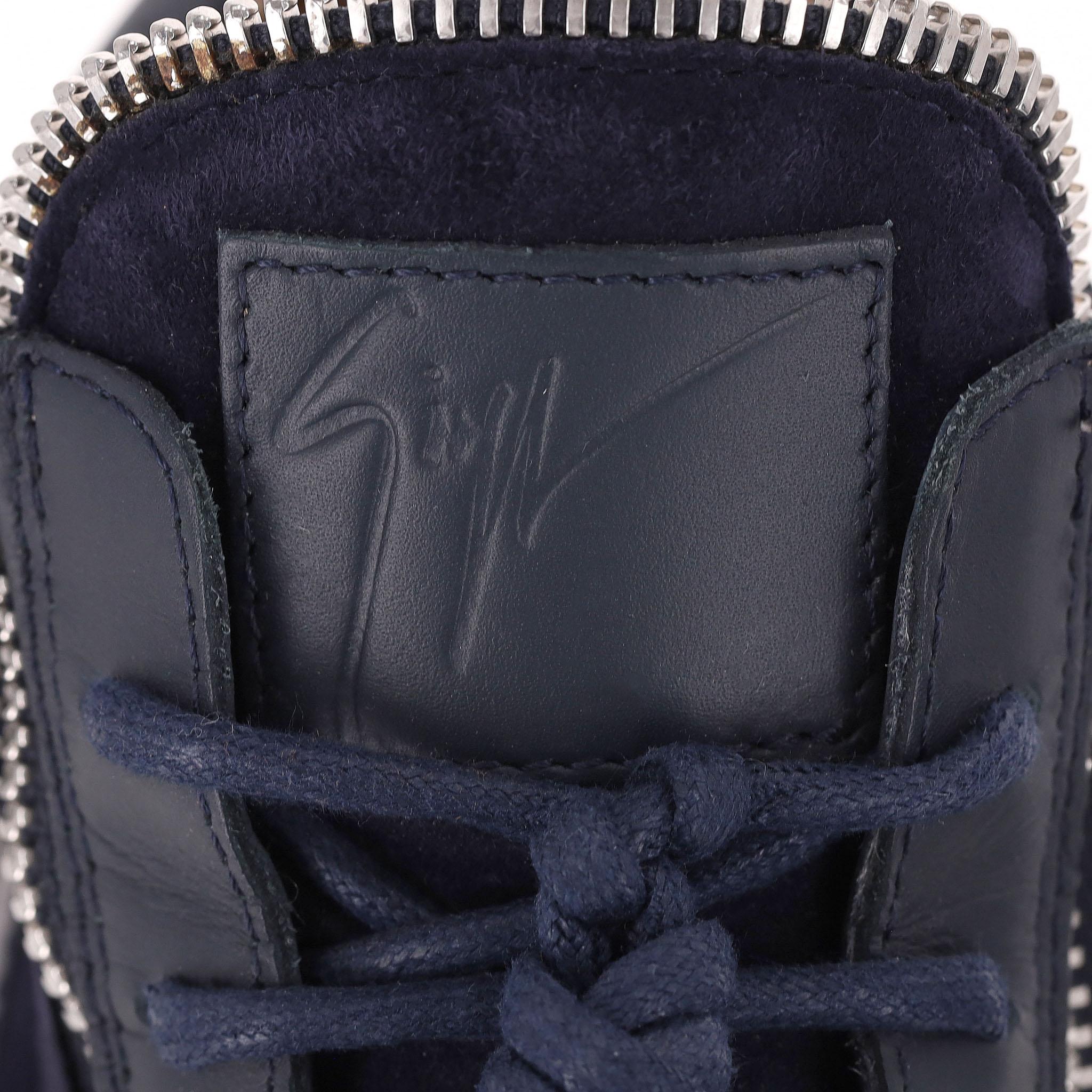 Giuseppe Zanotti - Sneakers alte in pelle in vendita 2