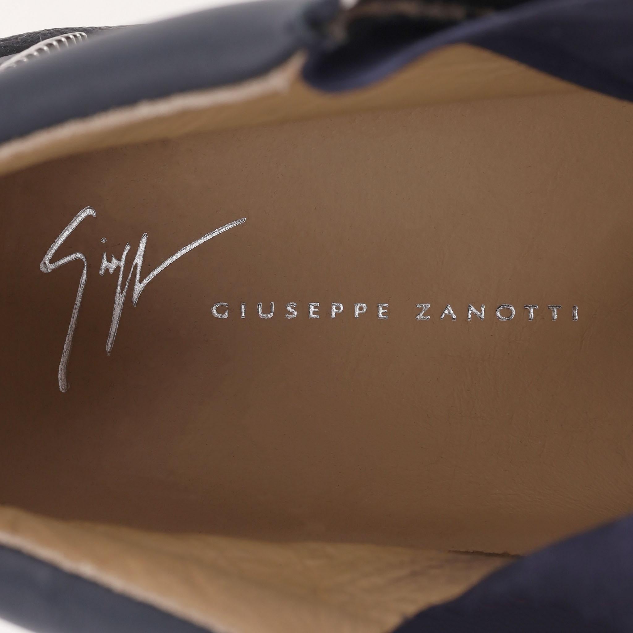 Giuseppe Zanotti - Sneakers alte in pelle in vendita 3