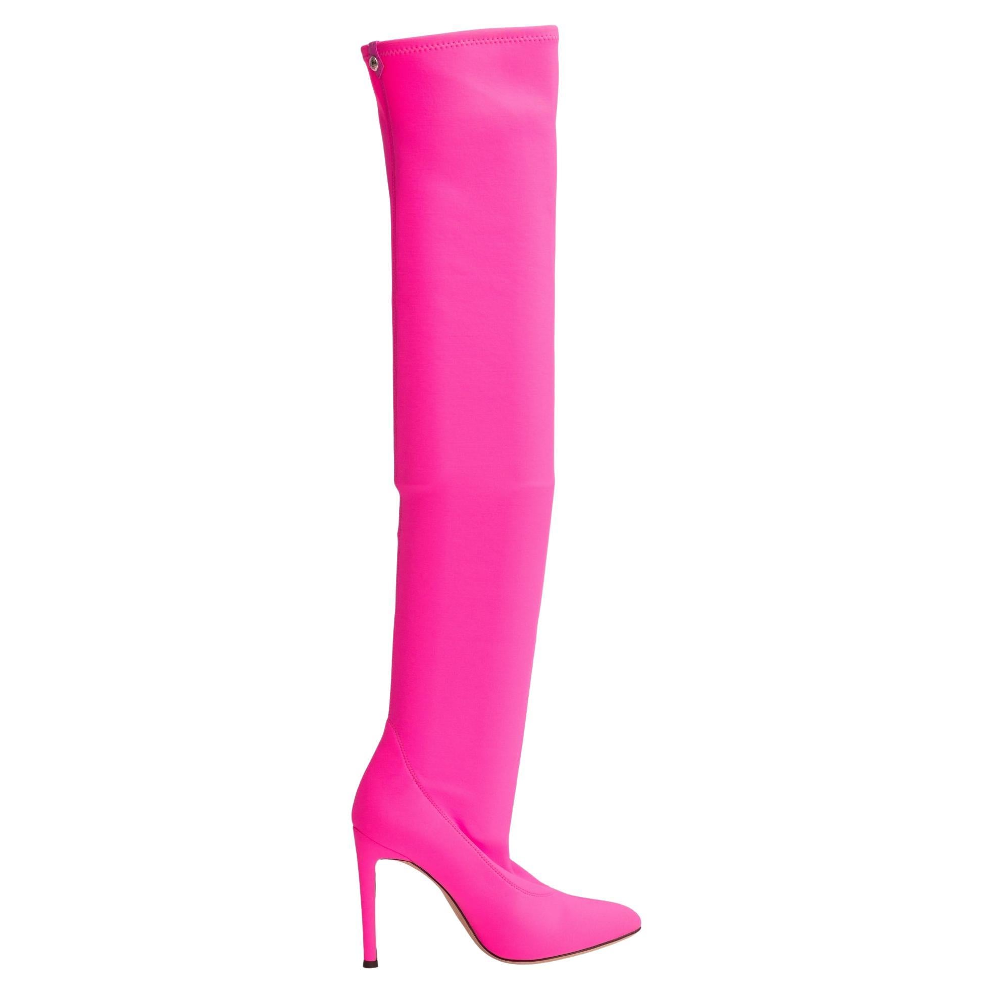 Giuseppe Zanotti Hot Pink Knee High Heeled Boots (EU 36) For Sale