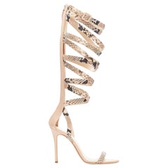 GIUSEPPE ZANOTTI JENNIFER LOPEZ python print strappy gladiator sandals EU37.5