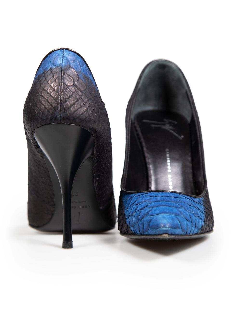 Nero Giuseppe Zanotti Pelle Pitone Lucrezia 70 Pumps Taglia IT 37 in vendita