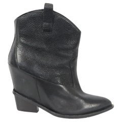 Giuseppe Zanotti Leather Wedge Ankle Boots Eu 39 Uk 6 Us 9