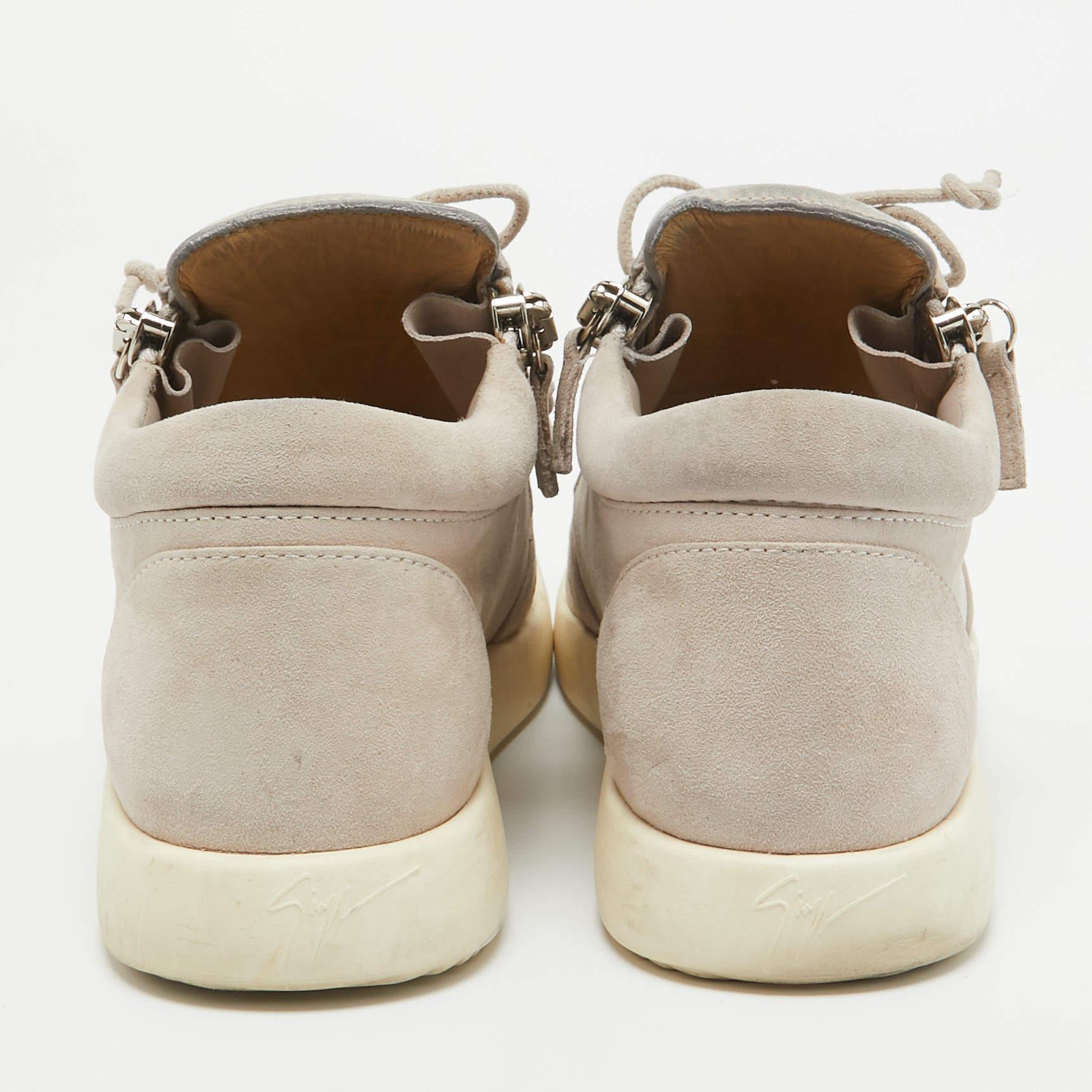 Giuseppe Zanotti - Baskets mid-haut en daim lilas, taille 39,5 Pour femmes en vente