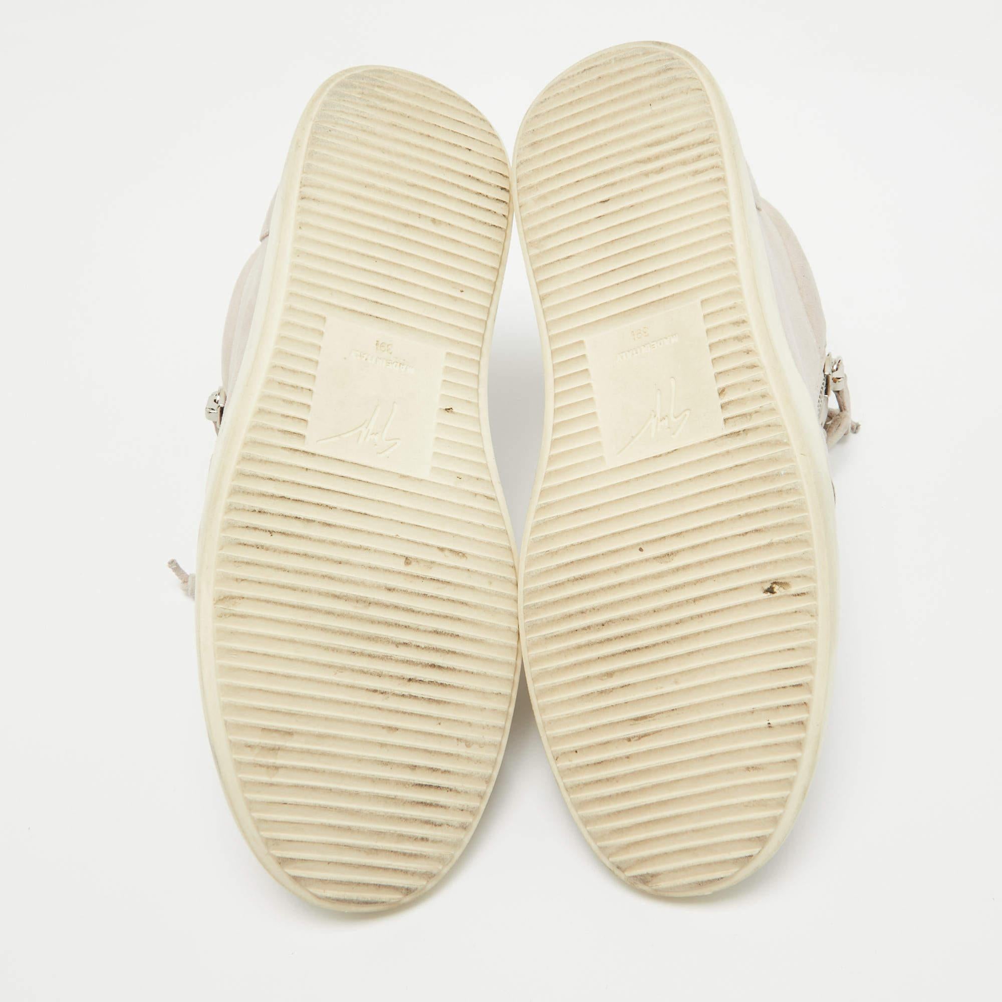 Giuseppe Zanotti - Baskets mid-haut en daim lilas, taille 39,5 en vente 1