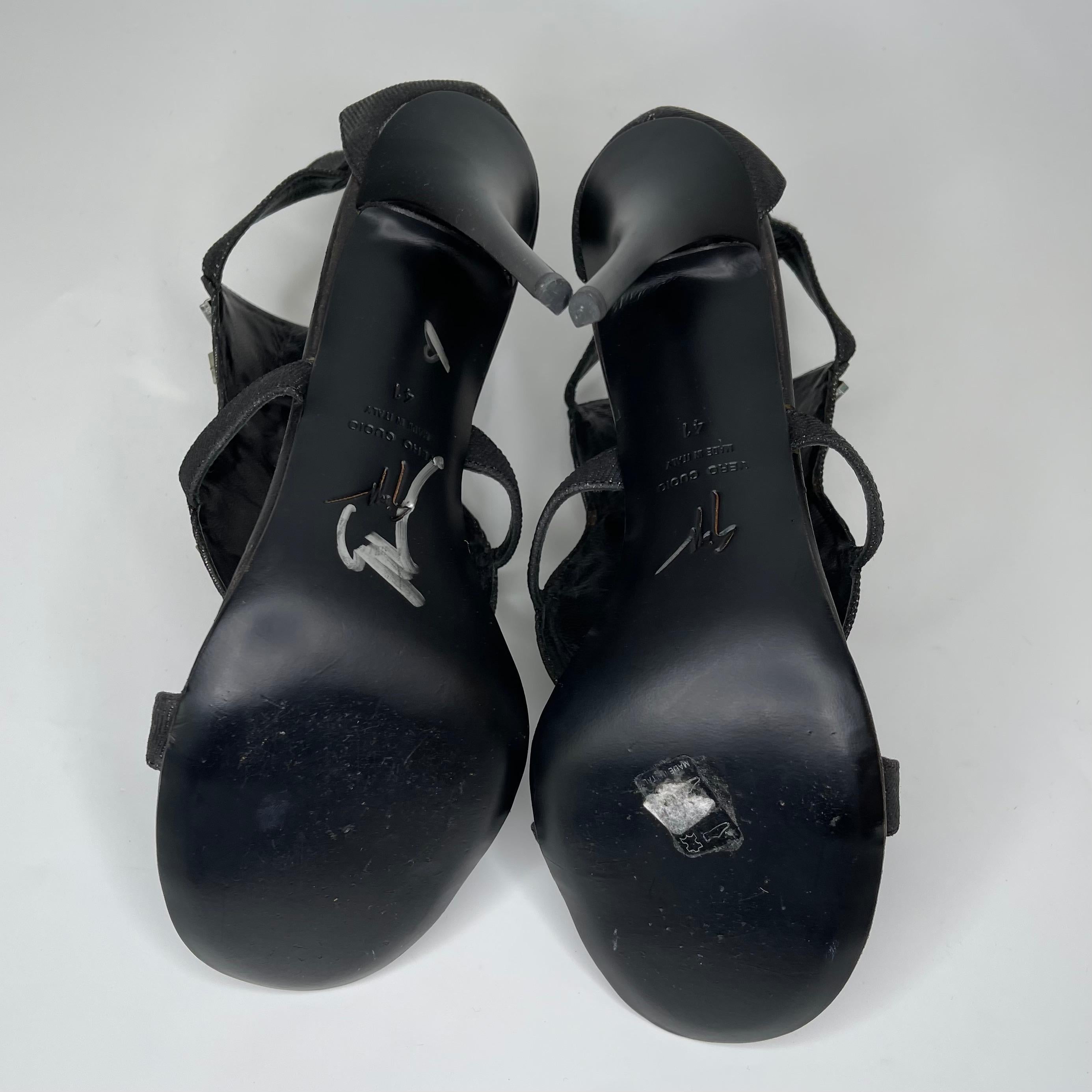 Black Giuseppe Zanotti Limited Edition Signed Mirrored Heels (41 EU) For Sale