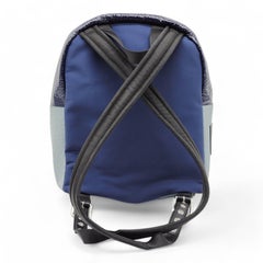 Giuseppe Zanotti Logo Backpack - Nylon, Leather, Suede in Blue