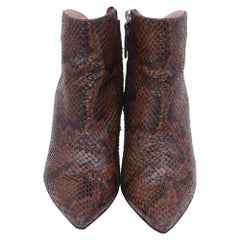 Giuseppe Zanotti Maskenada Brunette Snakeskin Ankle Boots in Brown Leather
