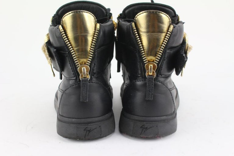 Giuseppe Zanotti Men''s 40 Black Leather High Top Gold Eagle London Sneaker 4GZ88 For Sale at 1stDibs zanotti sneakers price, giuseppe zanotti logo, black and gold shoes mens