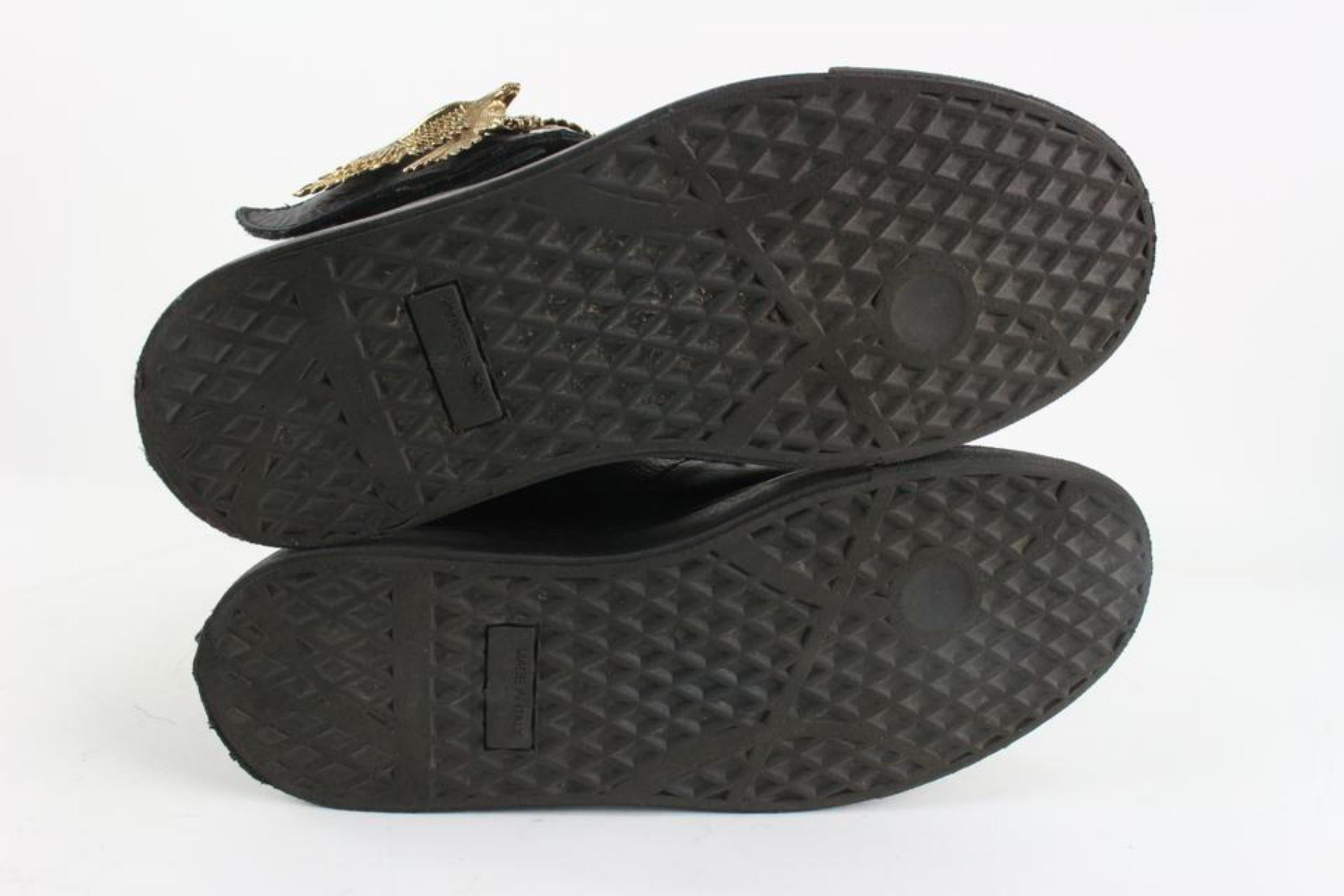 giuseppe zanotti black and gold sneakers