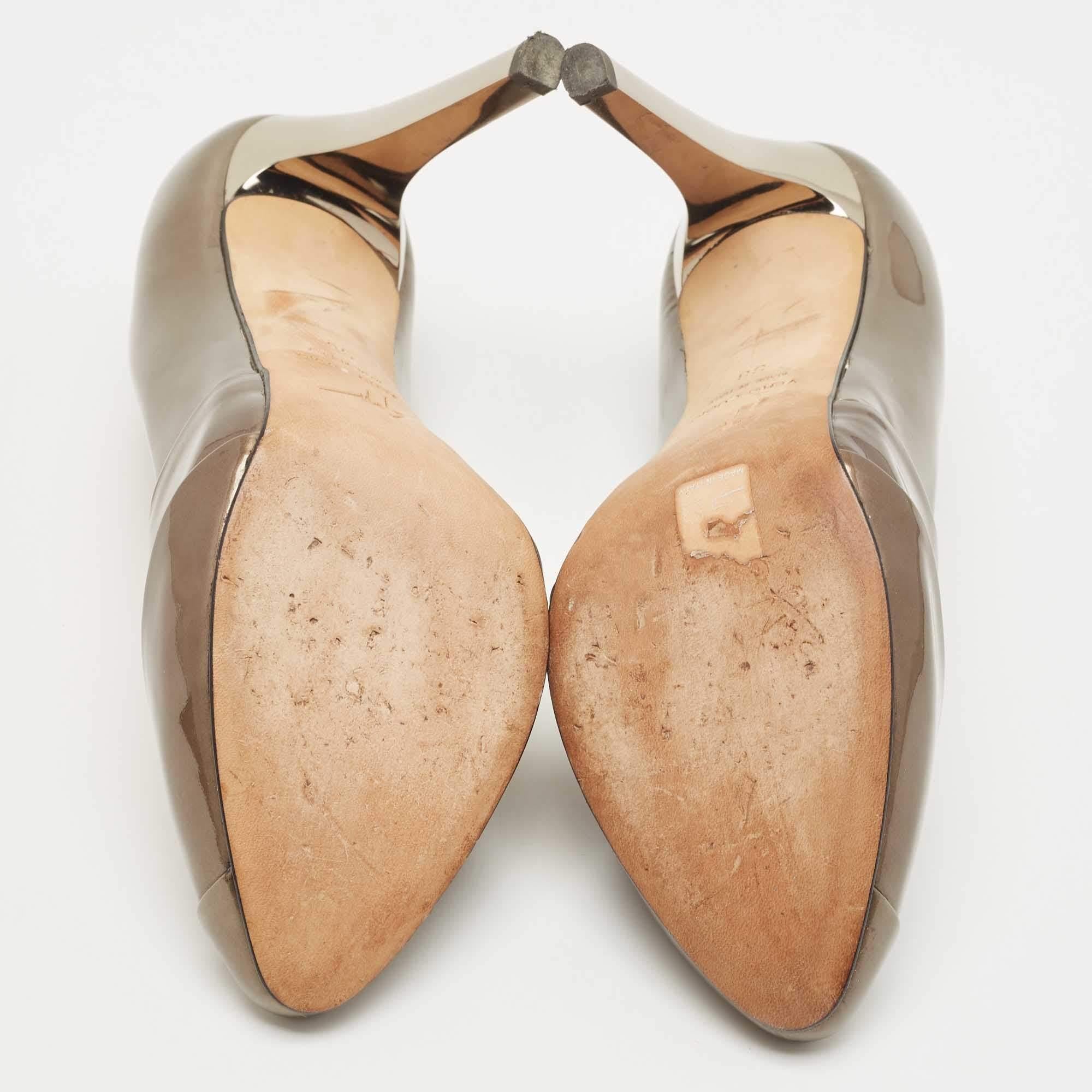 Giuseppe Zanotti Metallic Bronze Patent Leather Pumps Size 38 1