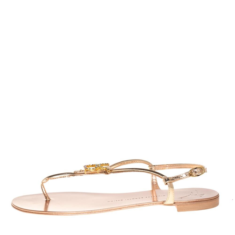 gold thong flat sandals