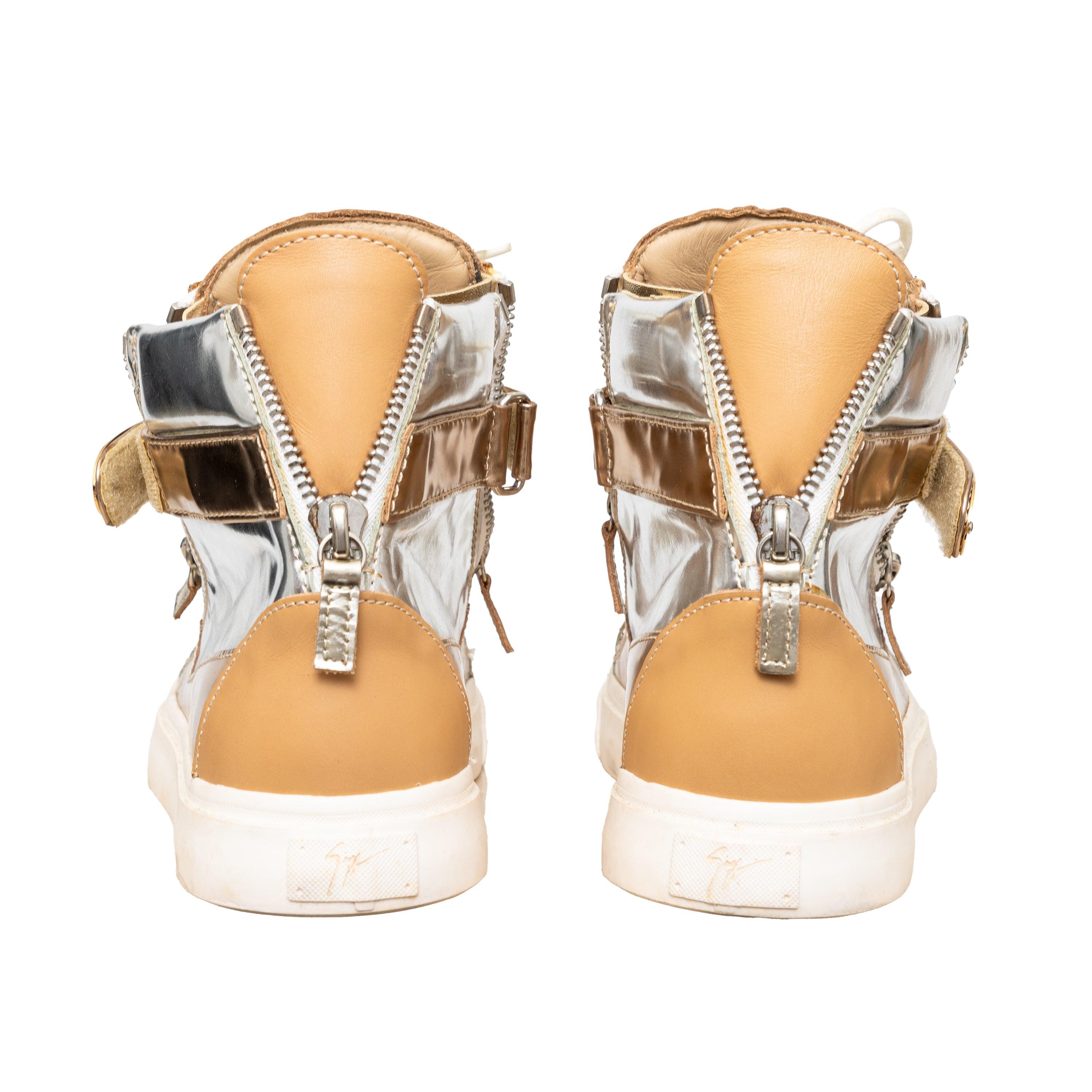 Men's Giuseppe Zanotti Metallic Sneakers - '10s For Sale
