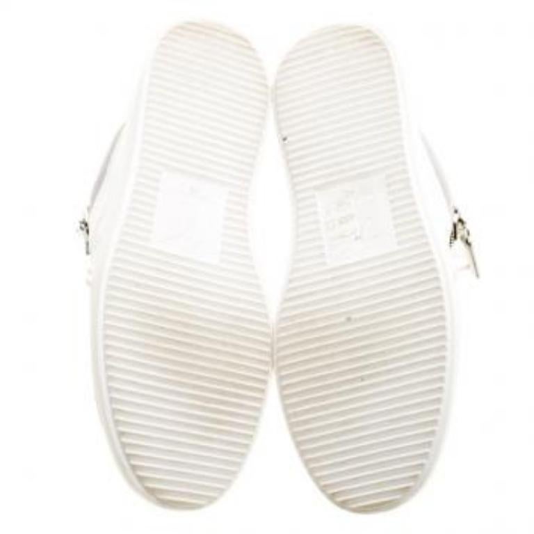 Giuseppe Zanotti Monochrome Leather and Mesh Megatron Lace Up Sneakers Size 40 en vente 1