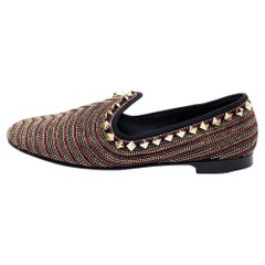 Giuseppe Zanotti Multicolor Embellished Suede Smoking Slippers Size 41