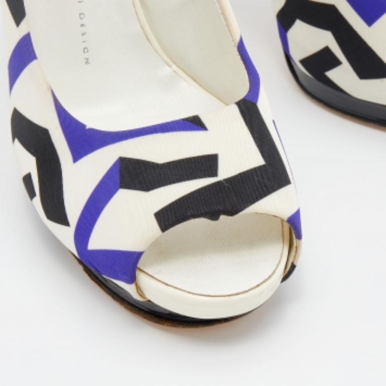 Giuseppe Zanotti escarpins à bout ouvert en tissu imprimé multicolore, taille 40 Pour femmes en vente