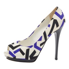 Giuseppe Zanotti Multicolor Printed Fabric Peep Toe Pumps Size 40 Giuseppe Zanotti Multicolor Printed Fabric Peep Toe Pumps Size 40