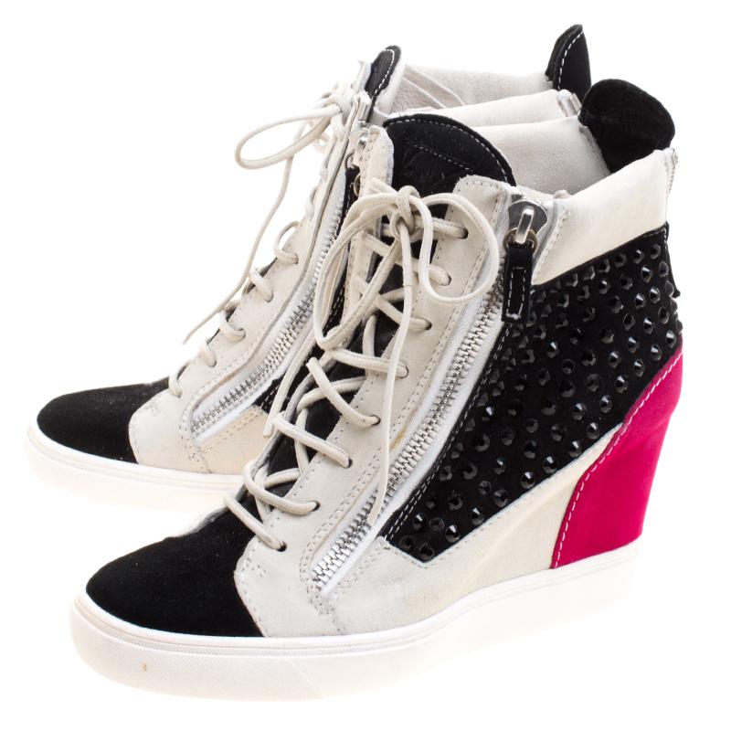 Giuseppe Zanotti Multicolor Studded Suede Lamay High Top Sneakers Size 40 3