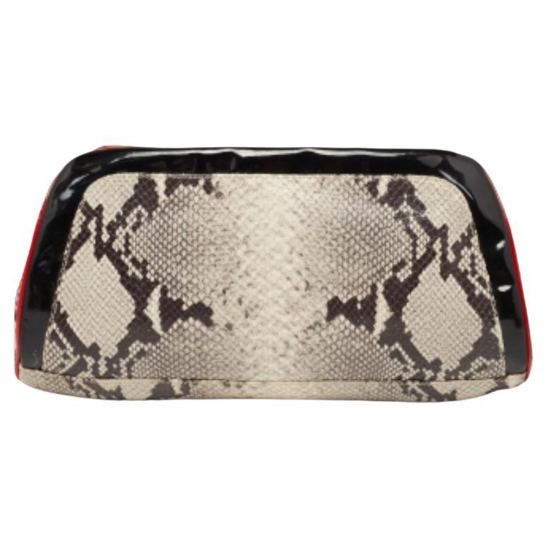 Giuseppe Zanotti Multicolour Python Embossed and Patent Leather Clutch For Sale