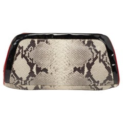 Giuseppe Zanotti Multicolour Python Embossed and Patent Leather Clutch
