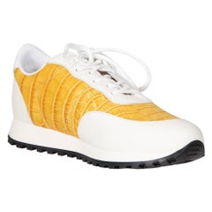 Giuseppe Zanotti Mustard Leather Jimi Running Trainers Size IT 39