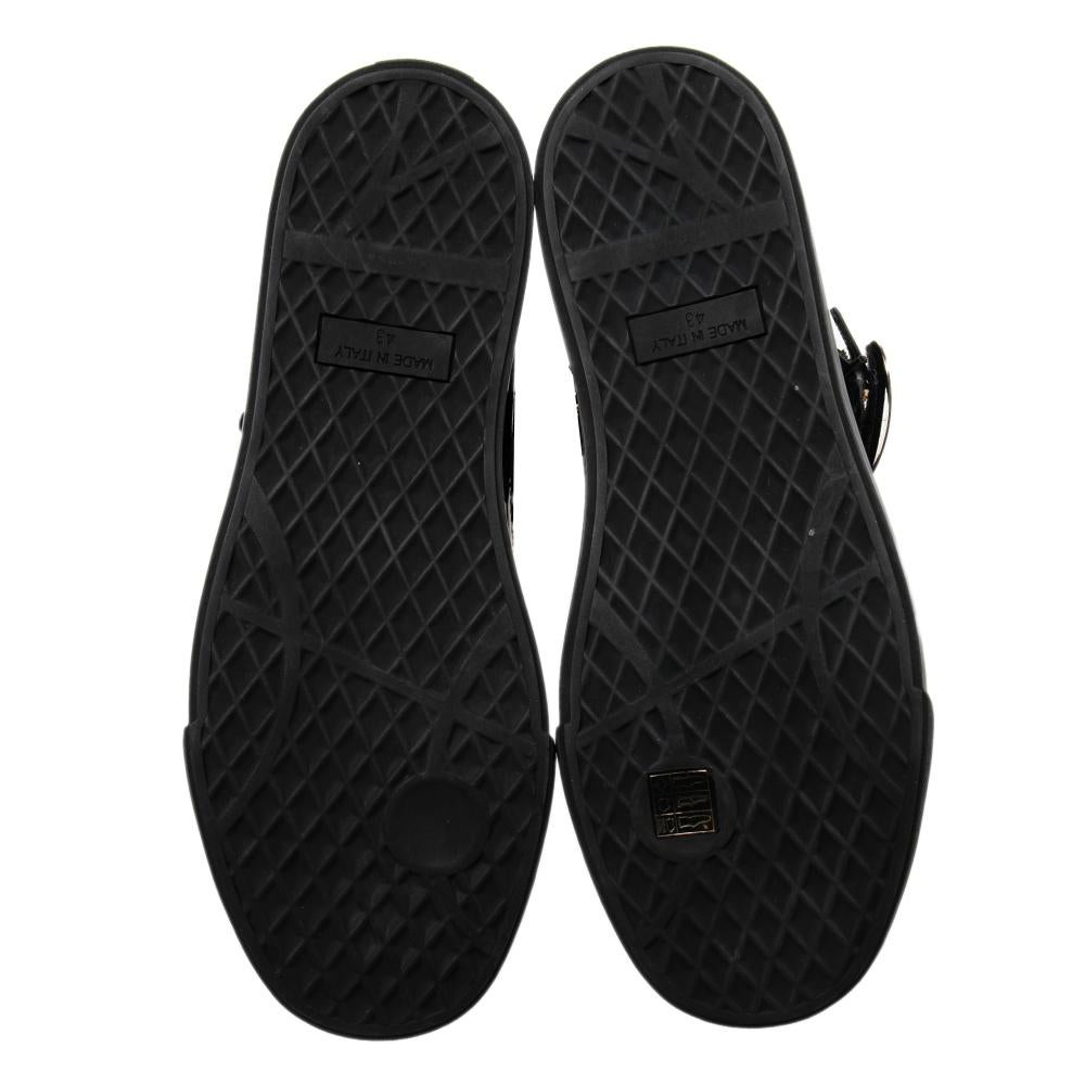 Giuseppe Zanotti Navy Blue Black Velvet Coby High Top Sneaker Size 43