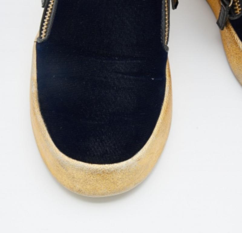 Baskets May London Giuseppe Zanotti bleu marine en velours, taille 39 Pour femmes en vente
