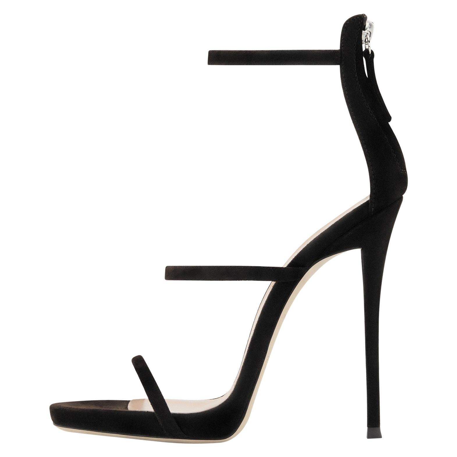black strappy evening shoes