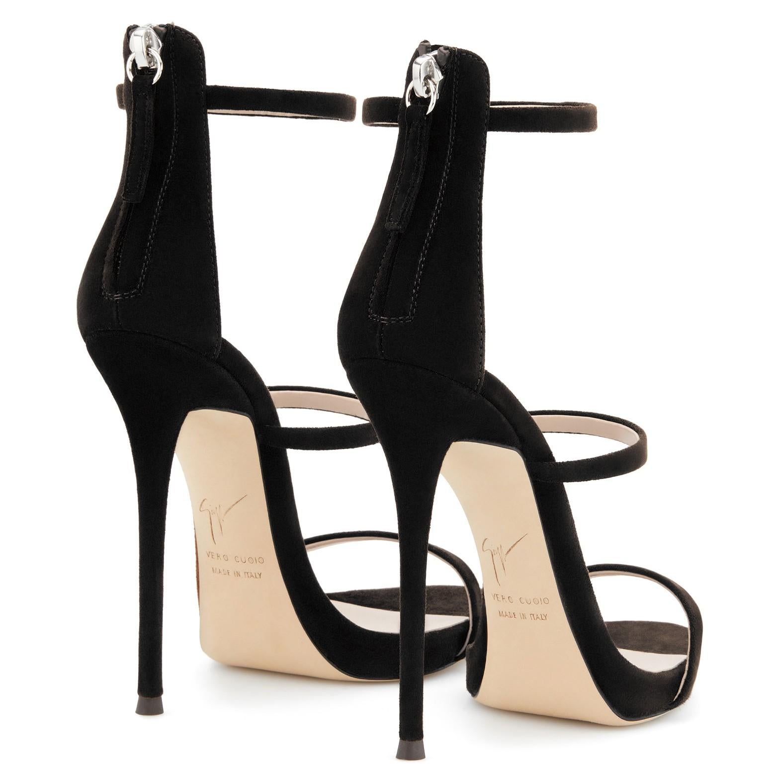 black strappy evening heels