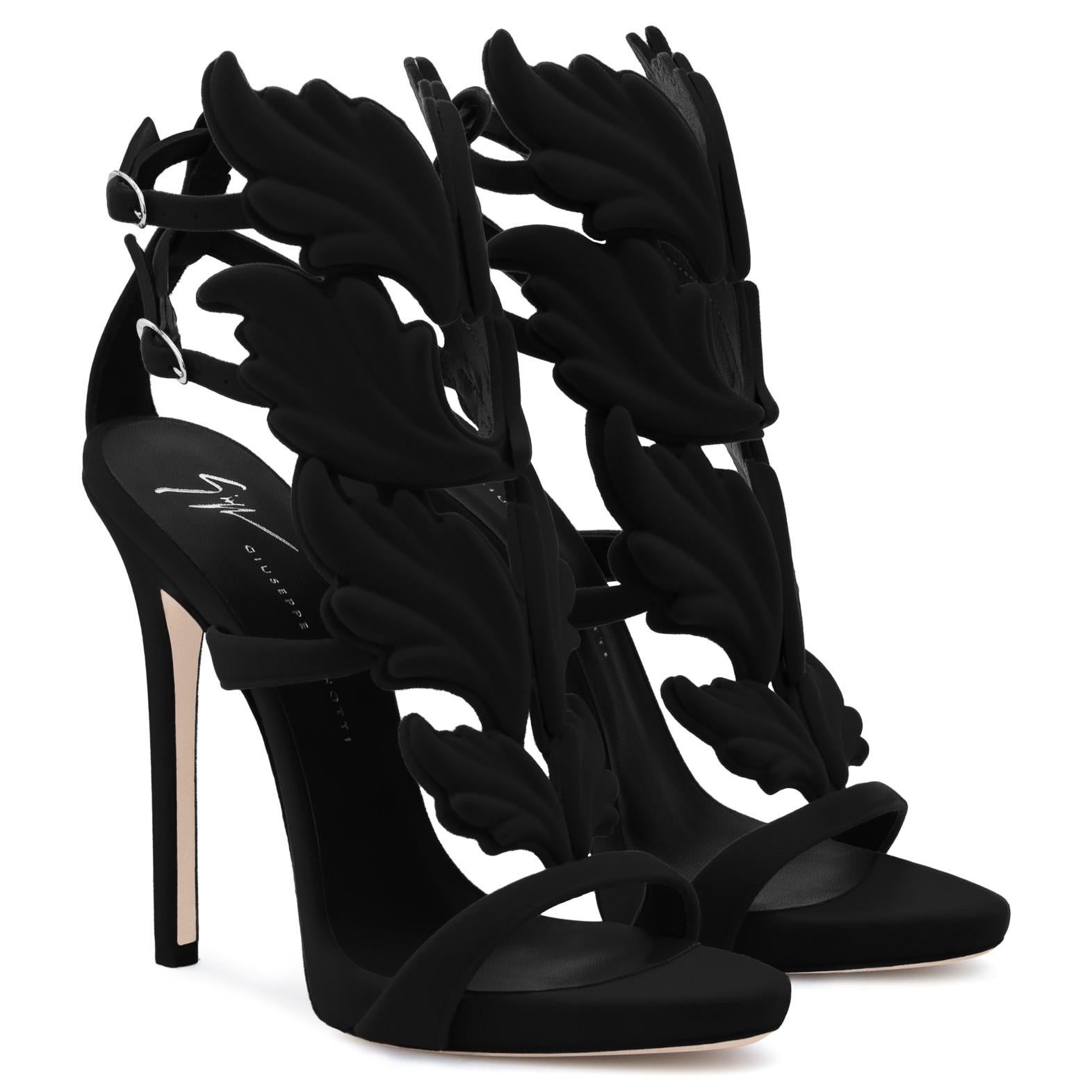 Giuseppe Zanotti NEW Black Suede Velvet Evening Sandals Heels in Box 1