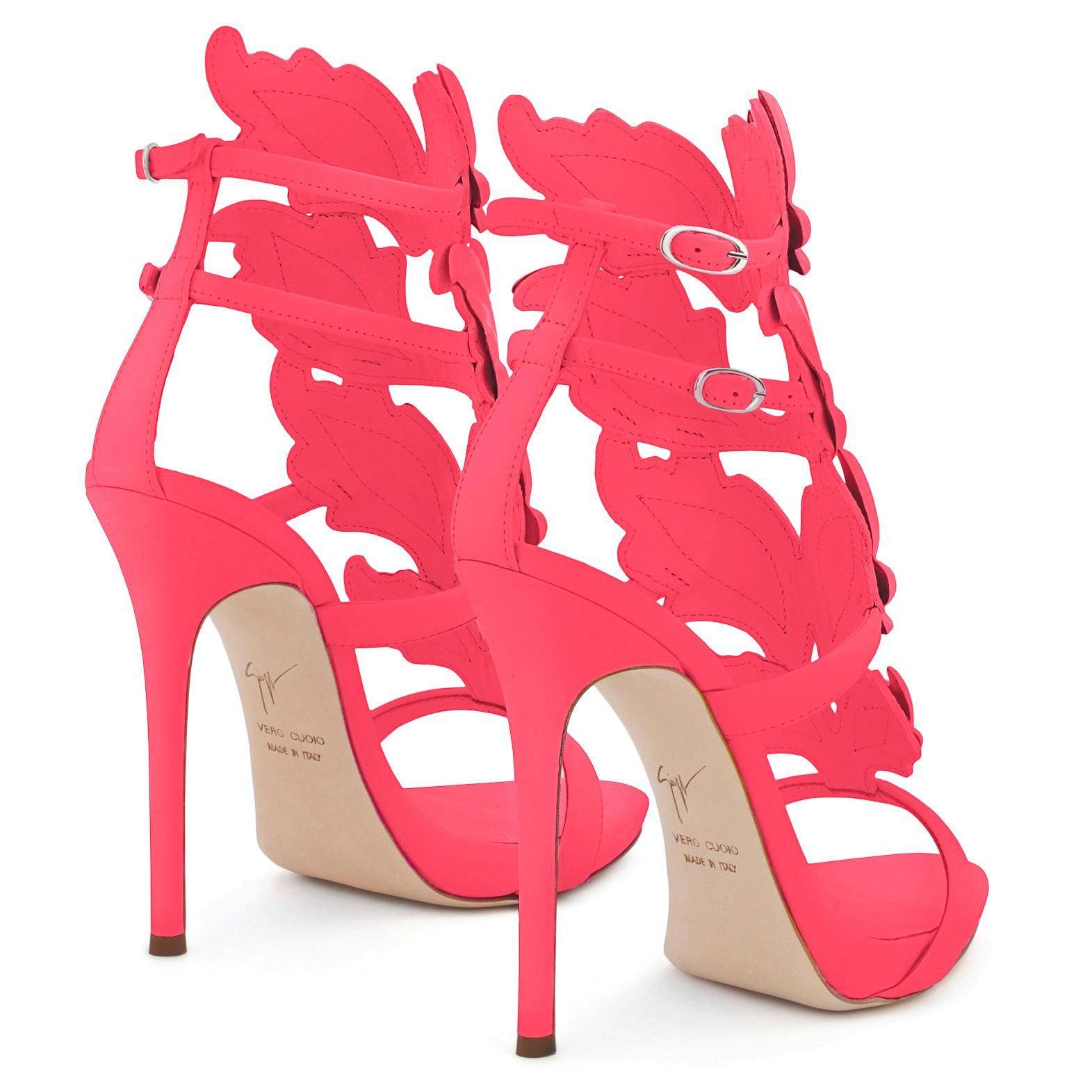 Giuseppe Zanotti NEW Coral Pink Leather Metal Evening Sandals Heels in Box 1