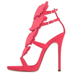 Giuseppe Zanotti NEW Coral Pink Leather Metal Evening Sandals Heels in Box