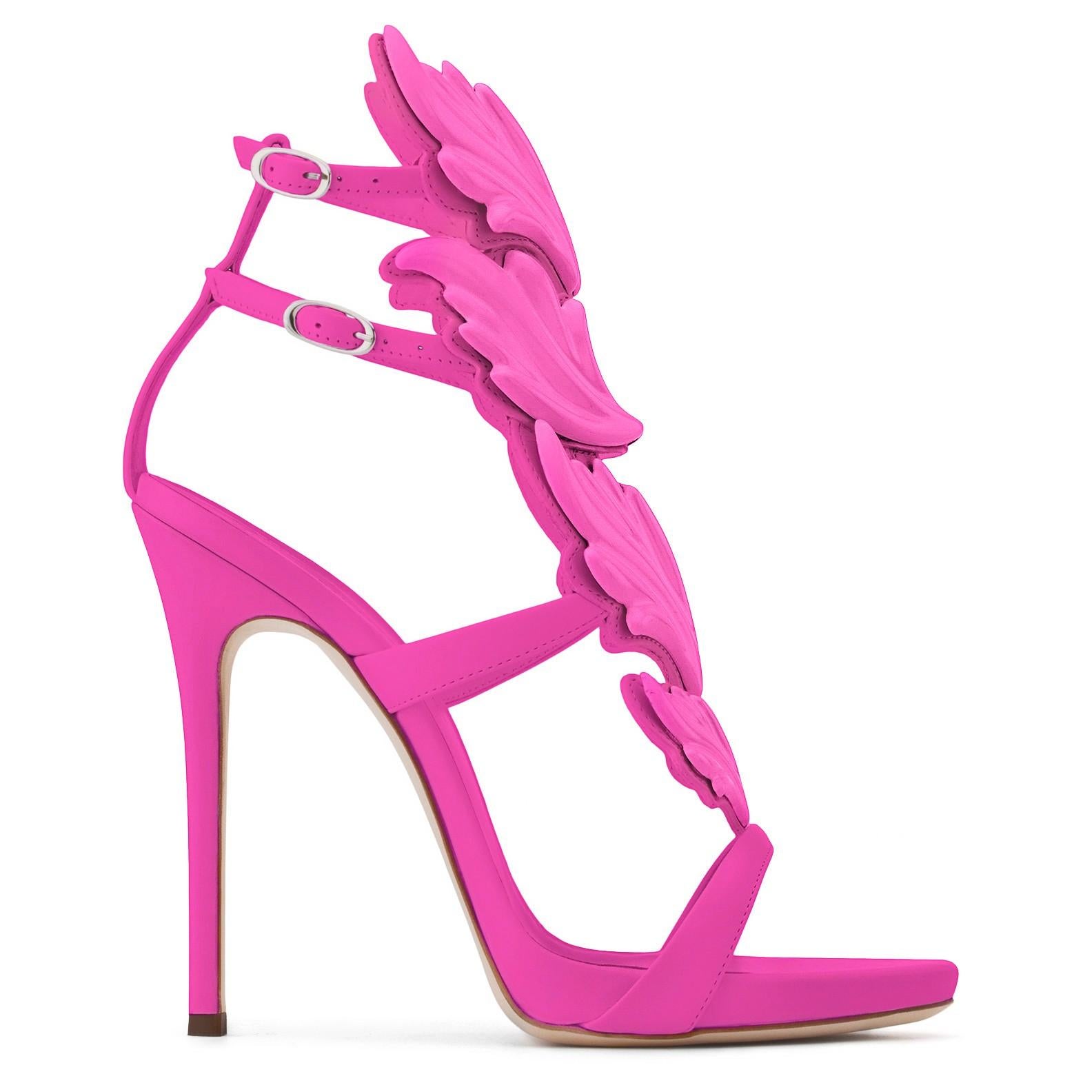 Giuseppe Zanotti NEW Fuchsia Rosa Leder Metall Abend Sandalen Heels in Box (Pink)