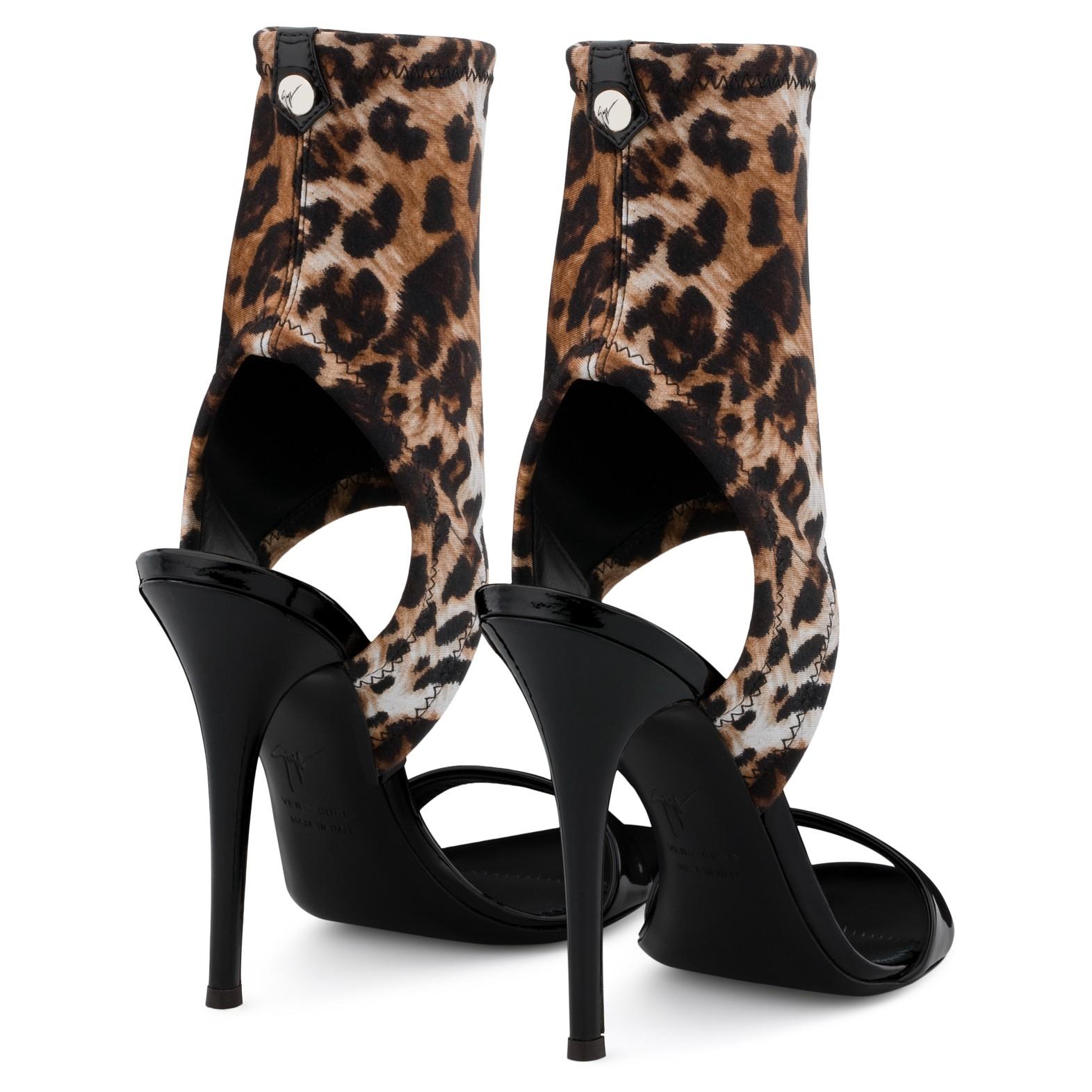 Giuseppe Zanotti NEW Leopard Neoprene Sock Evening Boots Booties Heels in Box 1