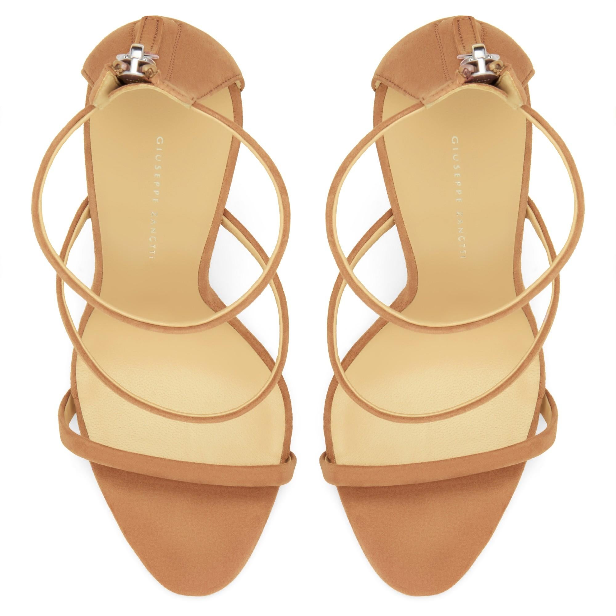 bronze strappy evening shoes