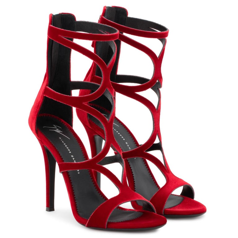 velvet strappy sandals