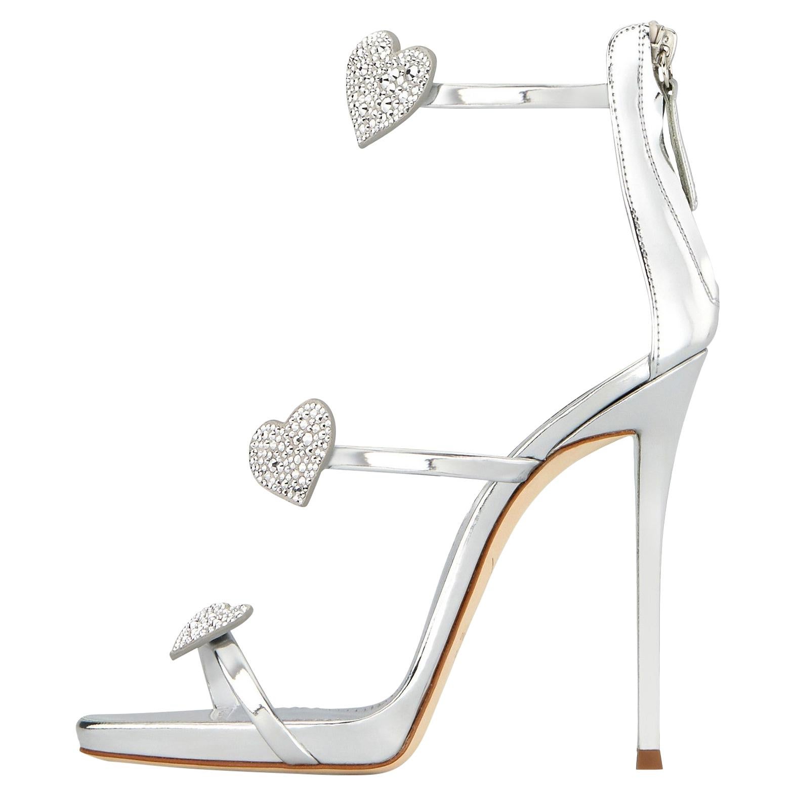 giuseppe heels silver
